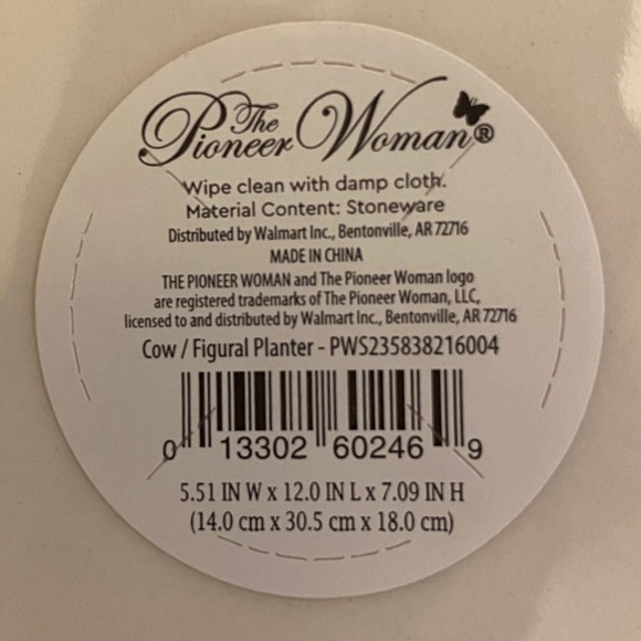 The Pioneer Woman Cow Planter NEW Country Cottagecore Decor Ceramic Flower Pot - Picture 6 of 6